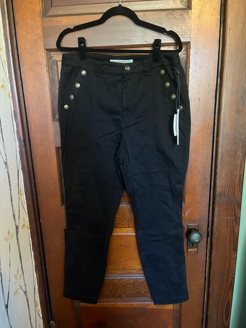 Marrakech black Button-Accent Straight leg Pants